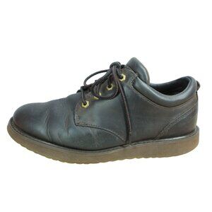 LL Bean Stonington Oxford Shoes Plain Toe Leather Brown Size 9 Wide